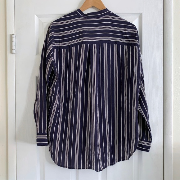 Madewell Mulberry Silk Striped Button Down Tunic - Picture 3 of 4